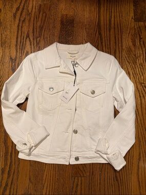 NWT $275 REISS PHILIPPA WOMENS WHITE JEAN JACKET
